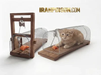 تله زنده‌گیر سمور و گربه مدل فنری